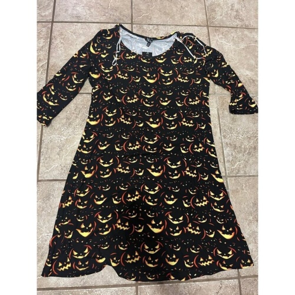 Jack O Lantern Halloween Dress Pumpkin‎ Black Orange Medium